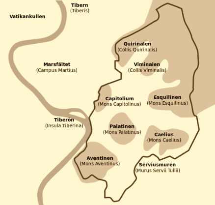 På de sju kullarna växte små byar fram